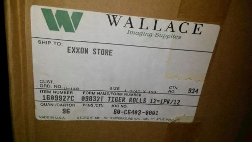 (96) 1 3/4&#034; x 190&#039; Bond Register/Receipt Tape Paper Rolls Wallace