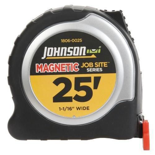 Johnson level and tool 1806-0025 25-foot x 1 1/16-inch jobsite magnetic tape new for sale