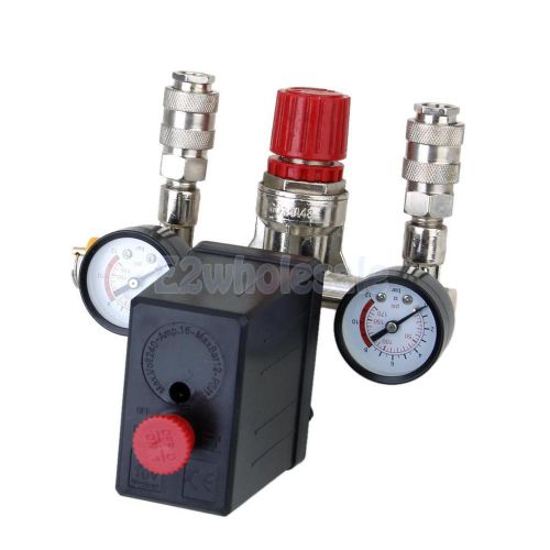 220V Air Compressor Pressure Switch Control Valve Energy Saving +Valve Gauge