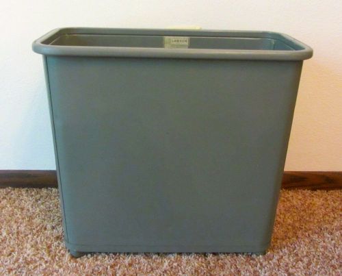 LAWSON WASTEBASKET Industrial Office GRAY Steel Vtg 1960s Trash Garbage Can USA