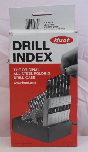 Huot Drill Bit Index for Jobber Length Sizes 1/16&#034; to 1/2&#034; in 1/64&#034; Increments