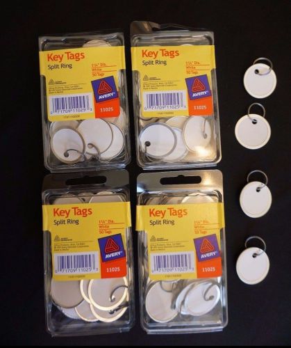 200 4x50 Packs of Avery 11025 WhiteKey Tag, w/ Metal Rim, 1-1/4&#034; Diameter NIB