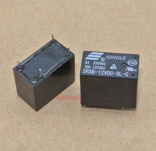 5pcs power relay spdt srsb-12vdc-sl-c 10a smallest size pcb type songle for sale