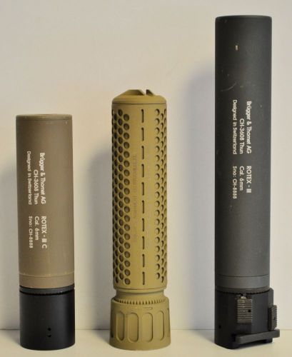 Lot of 3 Airsoft Mock Suppressors / B&amp;T Rotex-iii / Knights Armament / iii C