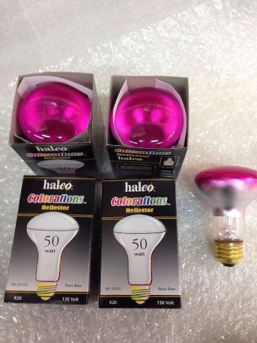 50R20 Pink 50R20/PK Flood LightBulb Dimmable 50 Watt 130V LongLife 4-pcs