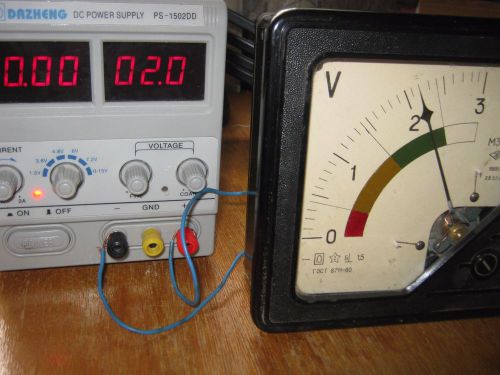 Vintage 1965 Soviet Russian Device Voltmeter Volt Meter 0-3 Working USSR. M362.