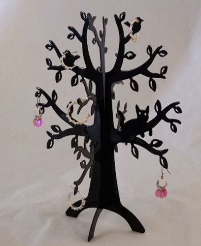 BLACK METAL EARRING TREE HOLDS UP TO 58 EARRINGS