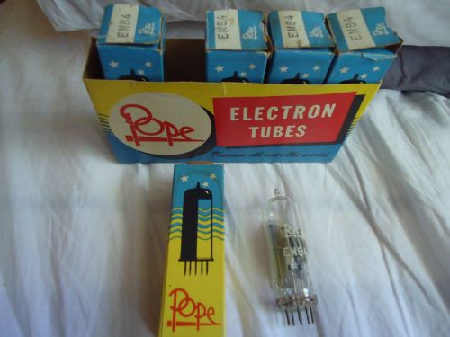 MULLARD POPE EM84 FIVE MAGIC EYE NOS VINTAGE BOXED VALVES FREE AIRMAIL SHIPPING