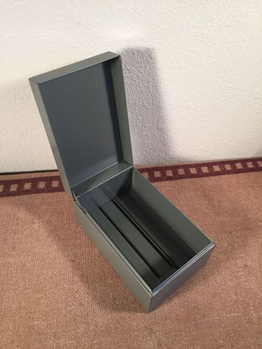 Vintage Metal Storage Box Originally for Card File 5 1/2&#034; x 8 1/2&#034; x 4&#034; Organize