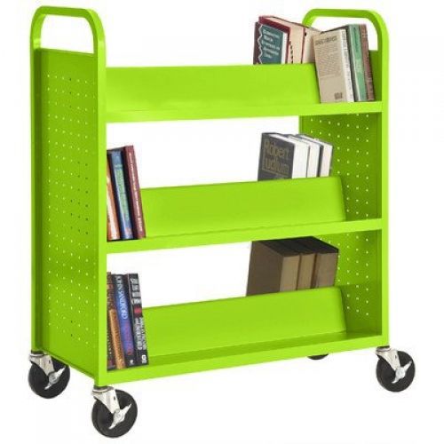 Sandusky Lee SV336-38 Double Sided Sloped Shelf Welded Book Truck, 19&#034; Length,