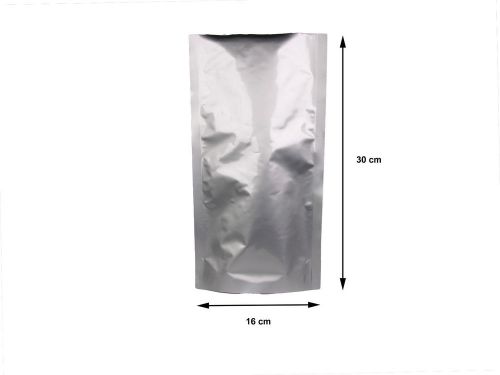 Plastic aluminium stand up bags pouches x100 heat seal bag 100 mic small for sale