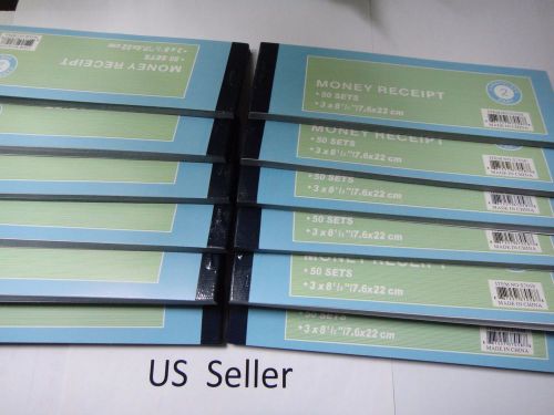 12X-Carbonless Cash Money Rent receipt record book 2 part 50 set duplicate copy