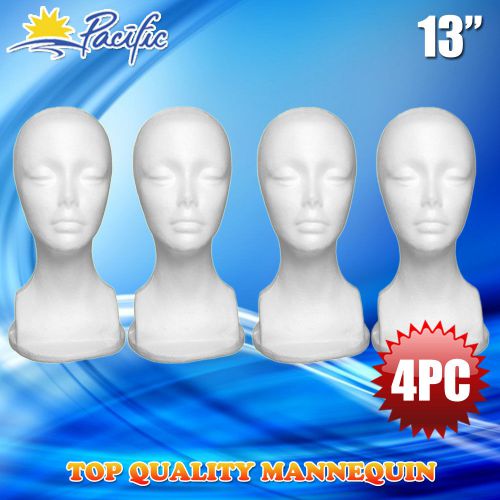 4PC 13&#034; STYROFOAM FOAM MANNEQUIN MANIKIN head display wig hat glasses