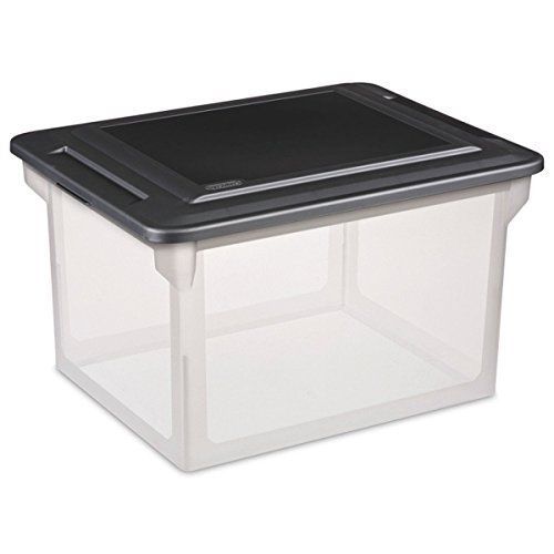 Sterilite 18689004 18.5&#034; X 14&#034; X 11&#034; File Box Clear Base With Black Lid