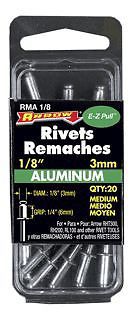 RIVET,MED ALUM 3/16X1/4&#034; 50/PK