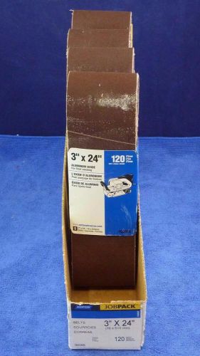 NORTON ABRASIVES 02065 Sanding Belt 3x24 120 Grit **Lot of 4**