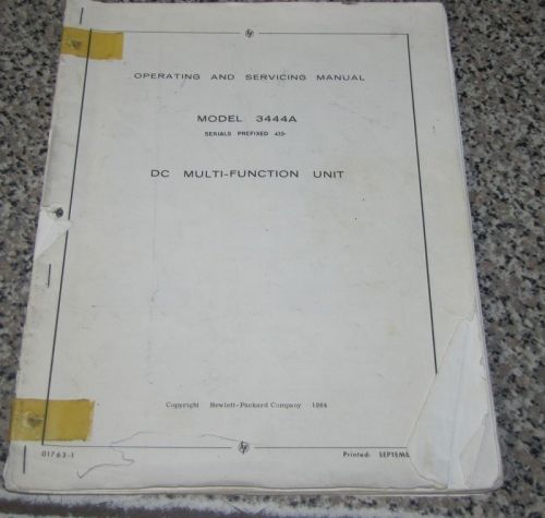 HP 3444a DC MULTI-FUNCTIONAL UNIT OP &amp; SERVICE MANUAL