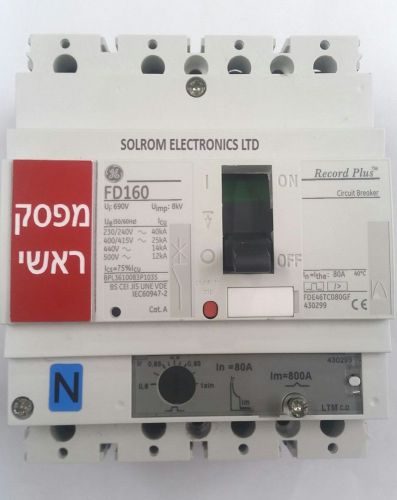 Fd160 record plus ui 690v uim in80a 4pos circuit breaker 40c 50/60hz fde46tc080g for sale