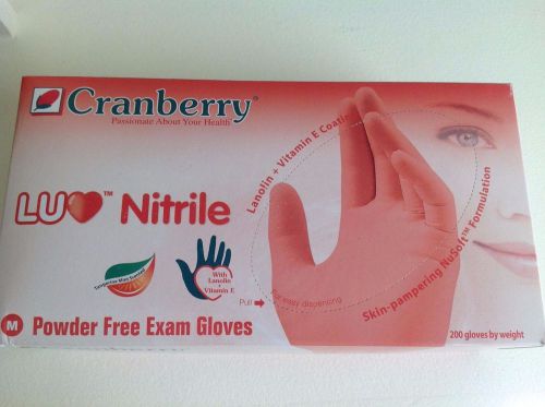 Cranberry Nitrile PowderFreeGloves, Medium