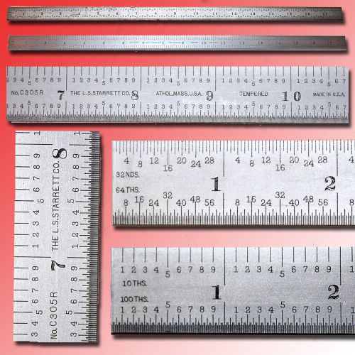 STARRETT#C305R-18&#034;FLEXIBLE RULE W/ QUICK READ 10THS,100THS,32NDS,&amp;64THS GRADS.