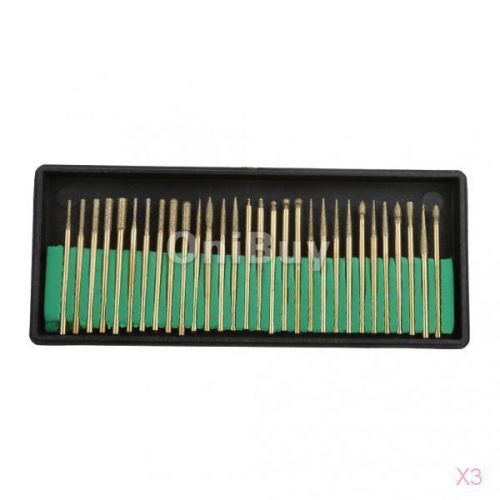 3x 30Pcs Dental Diamond Burs Millers Tooth Drill Jewelers