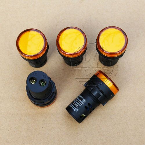 5Pcs Yellow LED Indicator Pilot Signal Light Lamp 24V