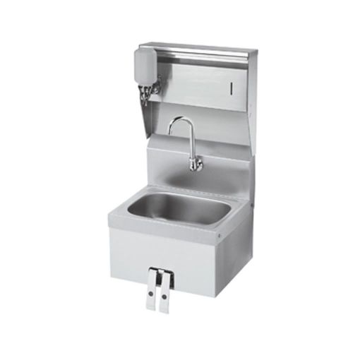 New Krowne HS-16 - 16&#034; Wide Hand Sink With Knee Valve And Soap &amp; Towel Dispenser