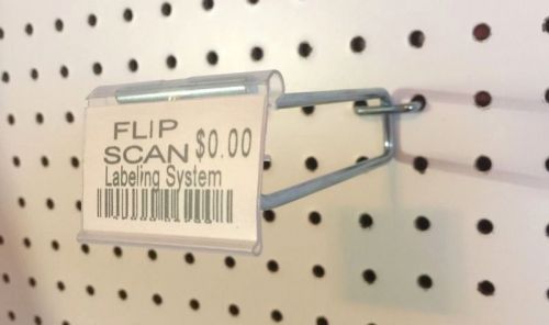 (10 PACK) 11 Inch Flip Scan Metal Peg Hooks with Label Holder  1/8 &amp;1/4 Pegboard