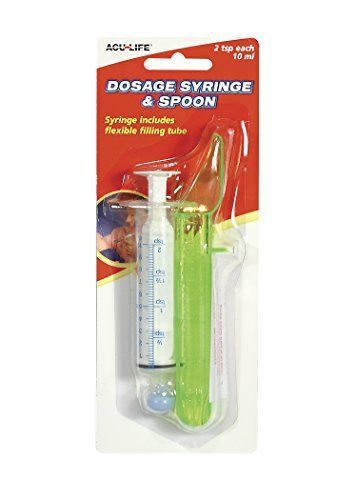 3 pack - acu-life dosage syringe and spoon 2 tsp each for sale