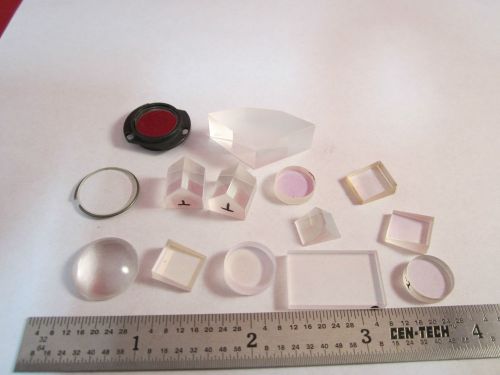 LOT 14 EA OPTICAL PRISM LENSES FILTER LENS PRISM AS IS LASER OPTICS BIN #4B