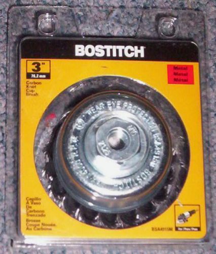 Bostich 3&#034; metal brush, carbon knot cup brush-nip-nr-b-i-n for sale