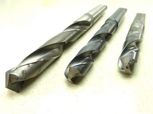 LOT OF 3 HEAVY DUTY 4MT HSS TAPER SHANK DRILLS 1-1/8&#034; 1-1/4&#034; 1-7/32&#034; CLEVELAND