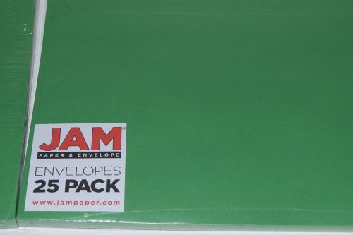 Jam Paper Green Envelopes 12&#034; X 9&#034; 1 New Package of 25