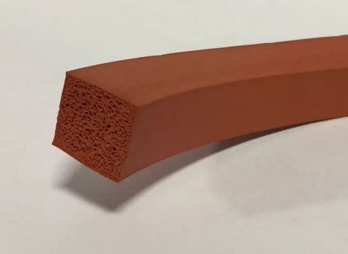 3/4 X 3/4 Orange Silicone Sponge Foam Rubber 50ft Section