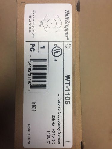 WATT STOPPER WT-1105 Ultrasonic Occupancy Ceiling Mounted Sensor 1100 Ft 24VDC