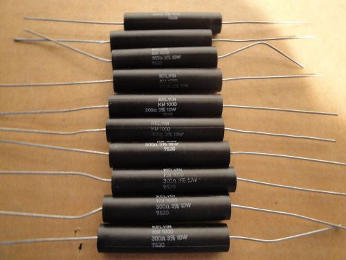 10 EA - 300 OHM 10 Watt 3% Molded High Wattage Resistor