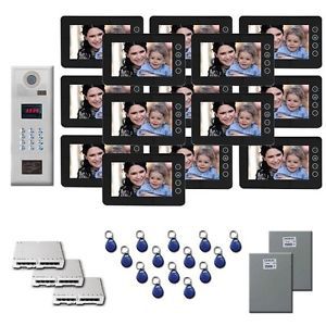 Building Video Intercom 14 7&#034; color monitor door camera key fob