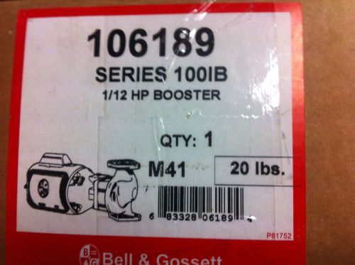 NIB Bell &amp; Gossett Series 100IB 1/12 HP Booster Pump  Model 106189  MSRP $399