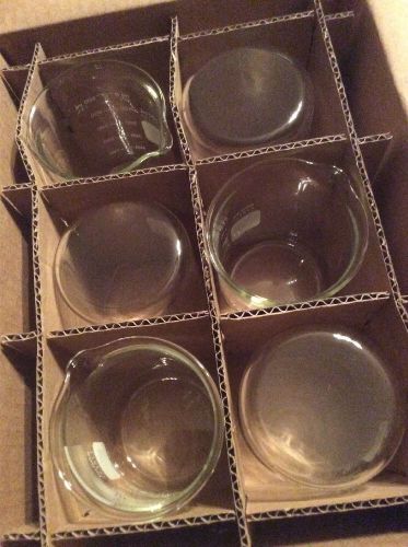 Lot of 6, corning pyrex 1000-600, glass beaker griffin, low form dblescale 600ml for sale