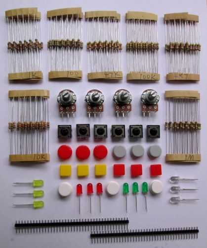 General package electronic components led transistors capacitors breadboard for sale