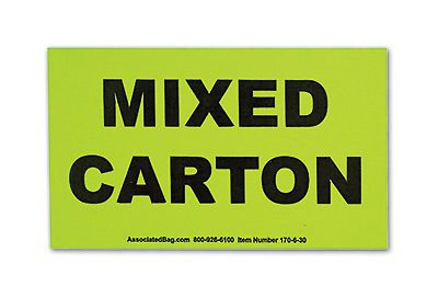 3&#034; x 5&#034; Inventory Control Labels - &#034;Mixed Carton&#034; Message (500 Labels)