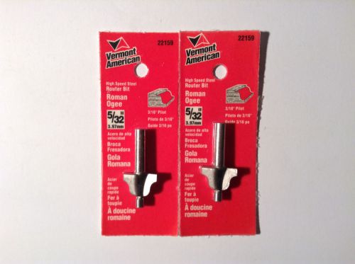 Vermont american 22159 high speed steel, 5/32&#034; roman ogee router bit (2 pack) for sale