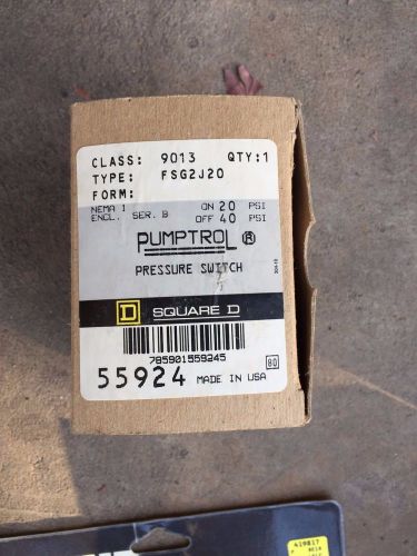 Square D Pumptrol pressure switch 9013FSG2J20 Ser. B new in box NIB