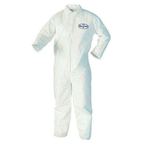 Kleenguard a40 liquid &amp; particle protection coveralls (42569), zip front, white, for sale