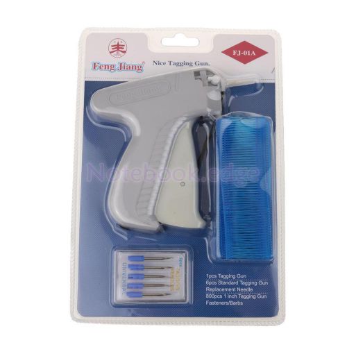 Regular Garment Price Label Tagging Gun + 800 Barbs + 6 Needles/Pins Blue