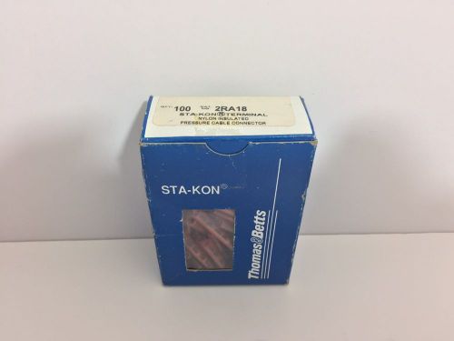 (100) NEW! THOMAS &amp; BETTS STA-KON PRESSURE CABLE CONNECTORS 2RA18