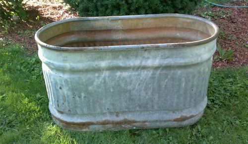 Vintage galvanized livestock horse trough