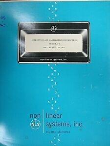 NLS Series X-3 Digital Voltmeter Operating &amp; Calibration Instructions