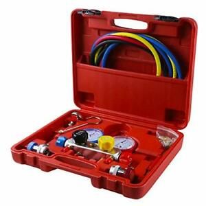 4 Way AC Diagnostic Manifold Gauge Set, Fits R134A R410A and R22 Refrigerants