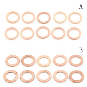 10x M12 12mm Copper Crush Washer Flat Ring Clutch Oil Brake Line Seal HoseB1F4